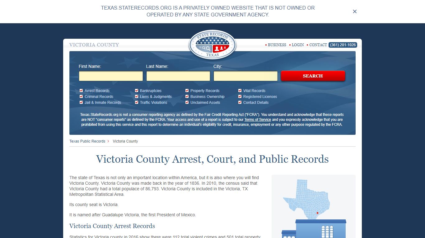 Victoria County Arrest, Court, and Public Records